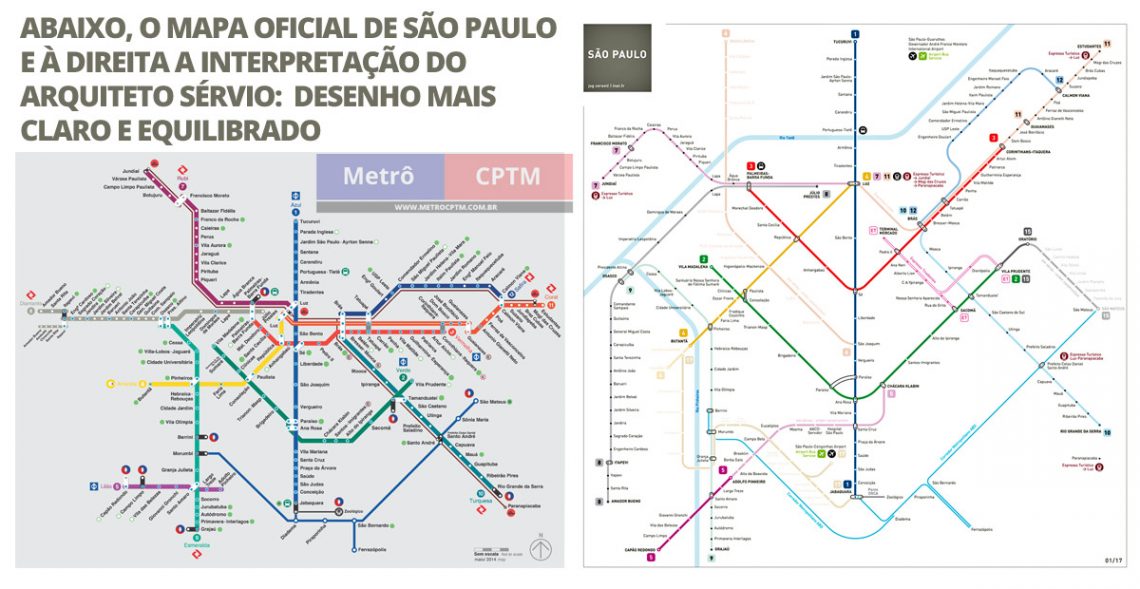 Uma Compara O Entre O Mapa Oficial Do Metr E Cptm E A Vers O Do S Rvio Metr Cptm