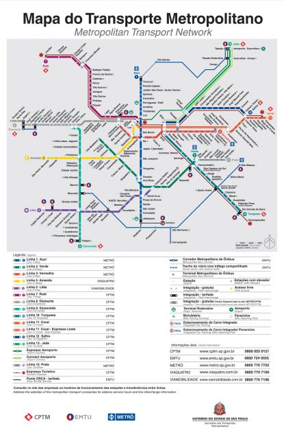 Veja o mapa de estações do Metrô e CPTM Metrô CPTM