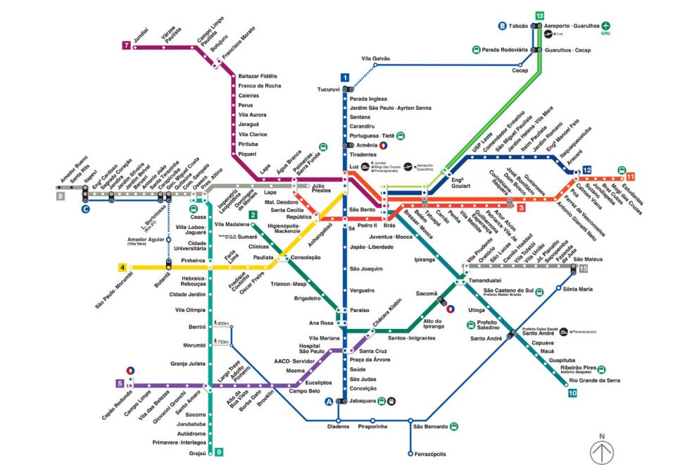 mapa metro sao paulo Veja o mapa de estações do Metrô e CPTM   Metrô CPTM