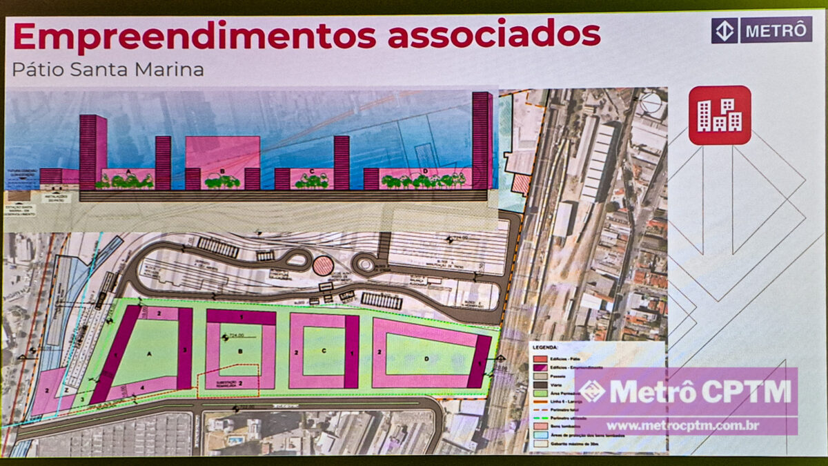 Pátio Santa Marina da Linha 20-Rosa deverá explorar potencial imobiliário (CMSP)