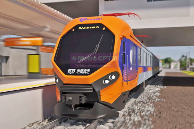 Projeção do novo trem do Metrô BH, que será fornecido pela CRRC (MetrôBH)