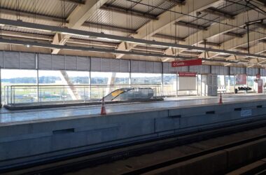 Telhado da estação Aeroporto-Guarulhos reformado (Gustavo Bonfate/Metropoles e Transportes)