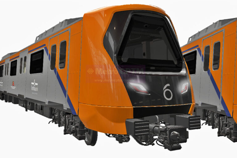 Ilustração com o visual do trem da Linha 6-Laranja (Alstom)