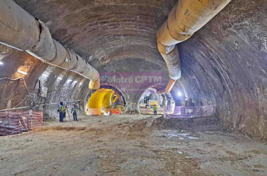 O novo túnel da Linha 2-Verde já atingiu a altura onde estão os túneis operacionais (ao fundo)