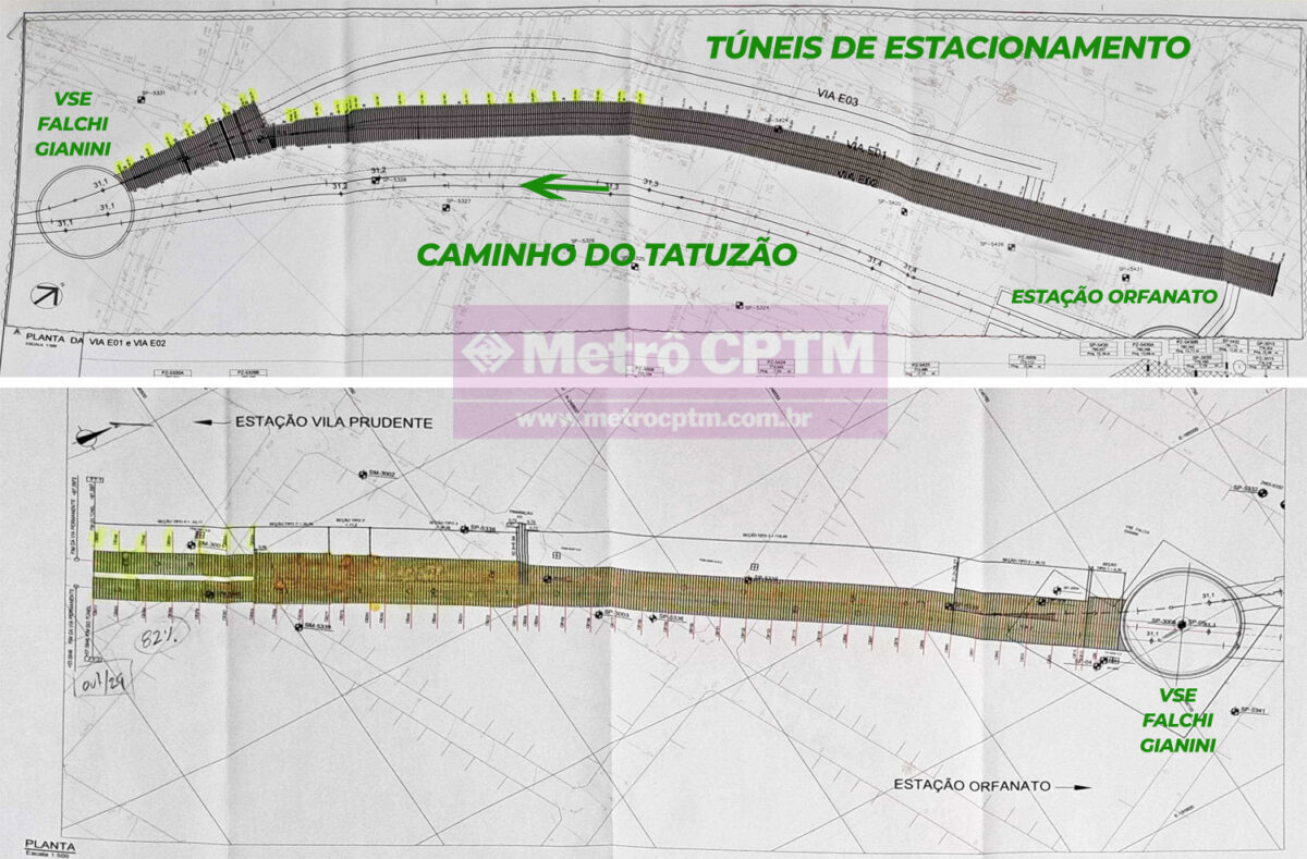 As plantas de túneis a partir do VSE Falchi Gianini