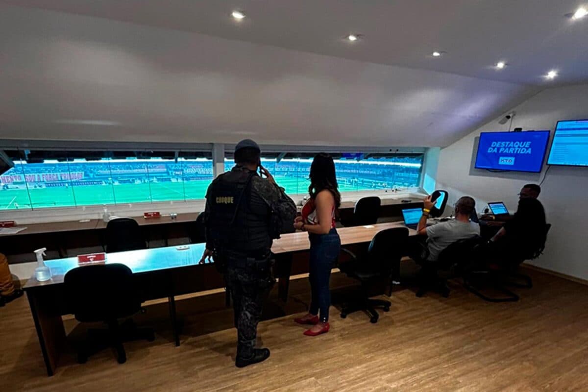 Posto de Controle Integrado dentro do Estádio do Morumbis