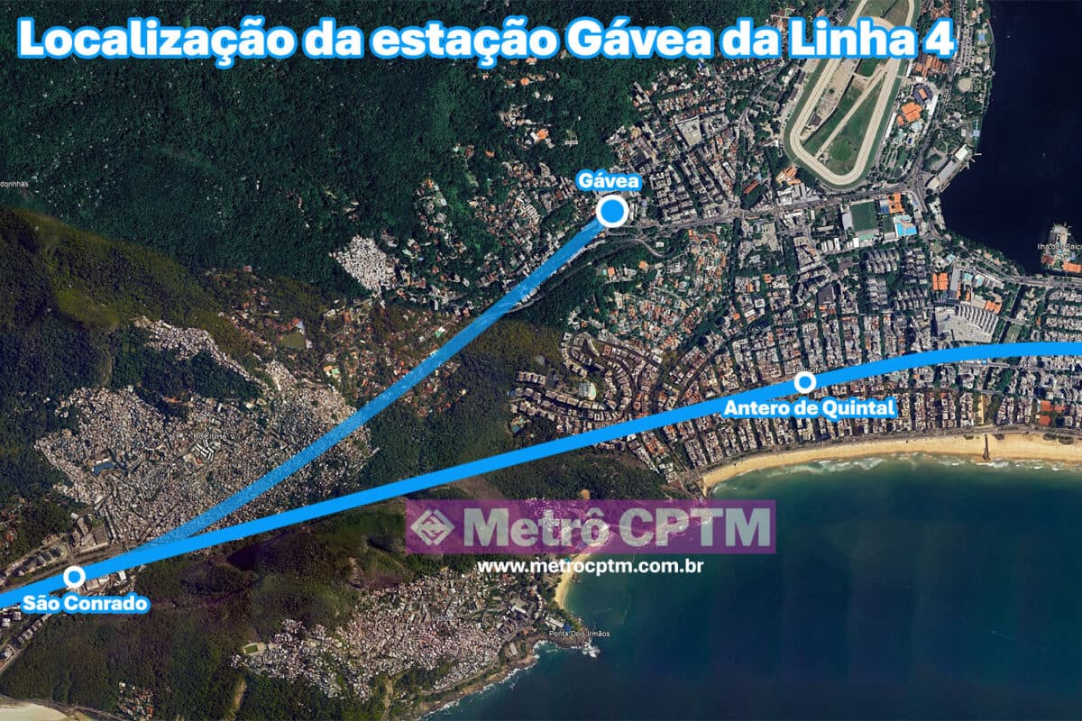 Estação Gávea será uma extensão a partir de São Conrado