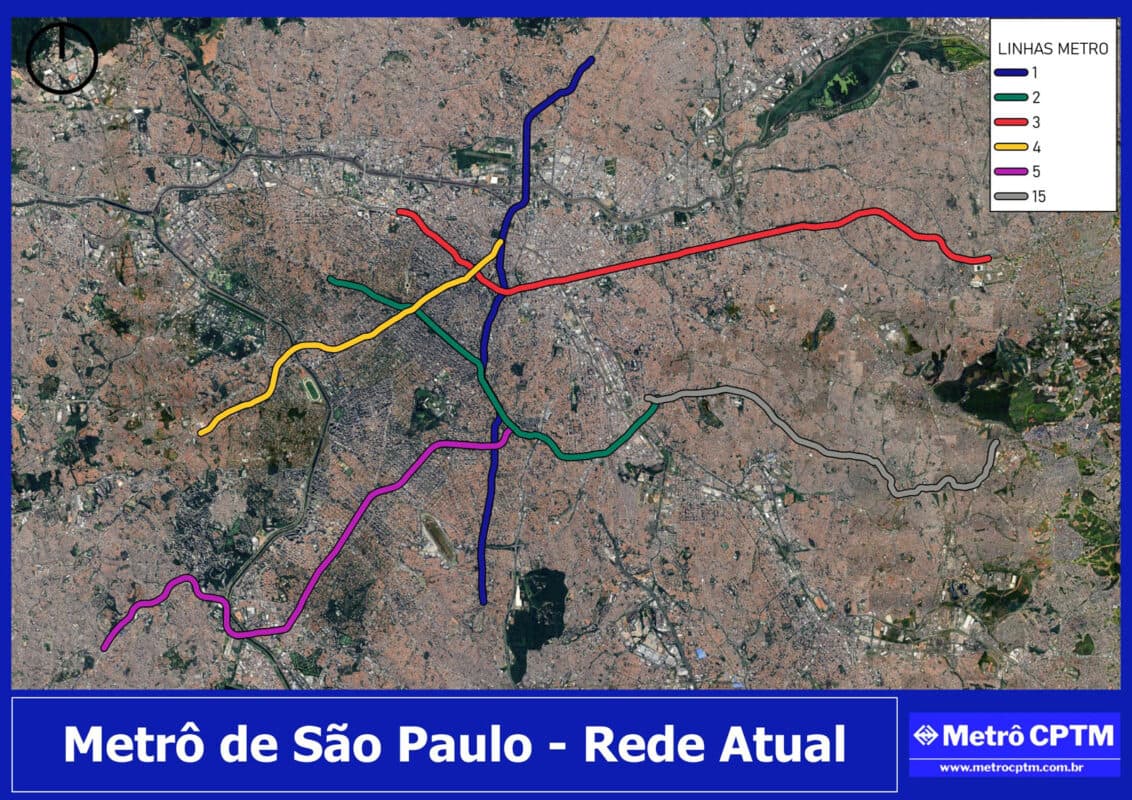 O "Metrô oficial": 104 km em seis linhas