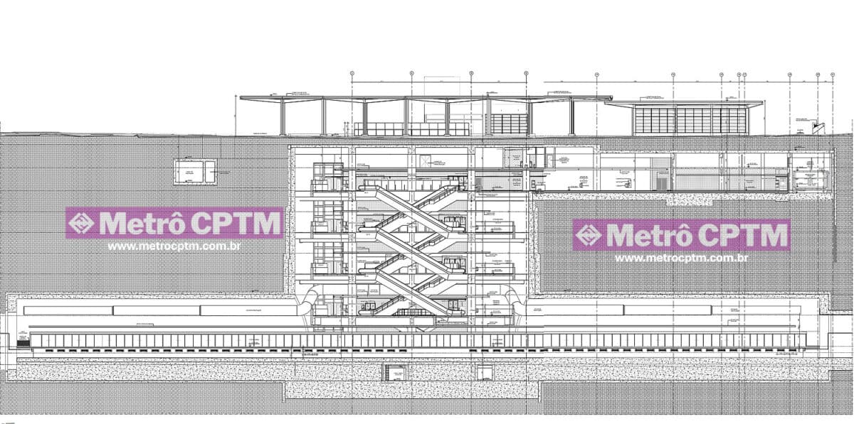 Corte lateral da estação Vila Formosa (CMSP)