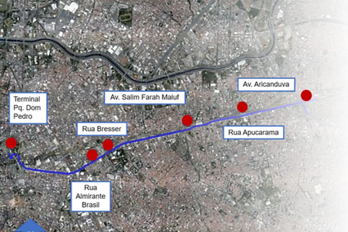 Trajeto paralelo ao da Linha 3-Vermelha