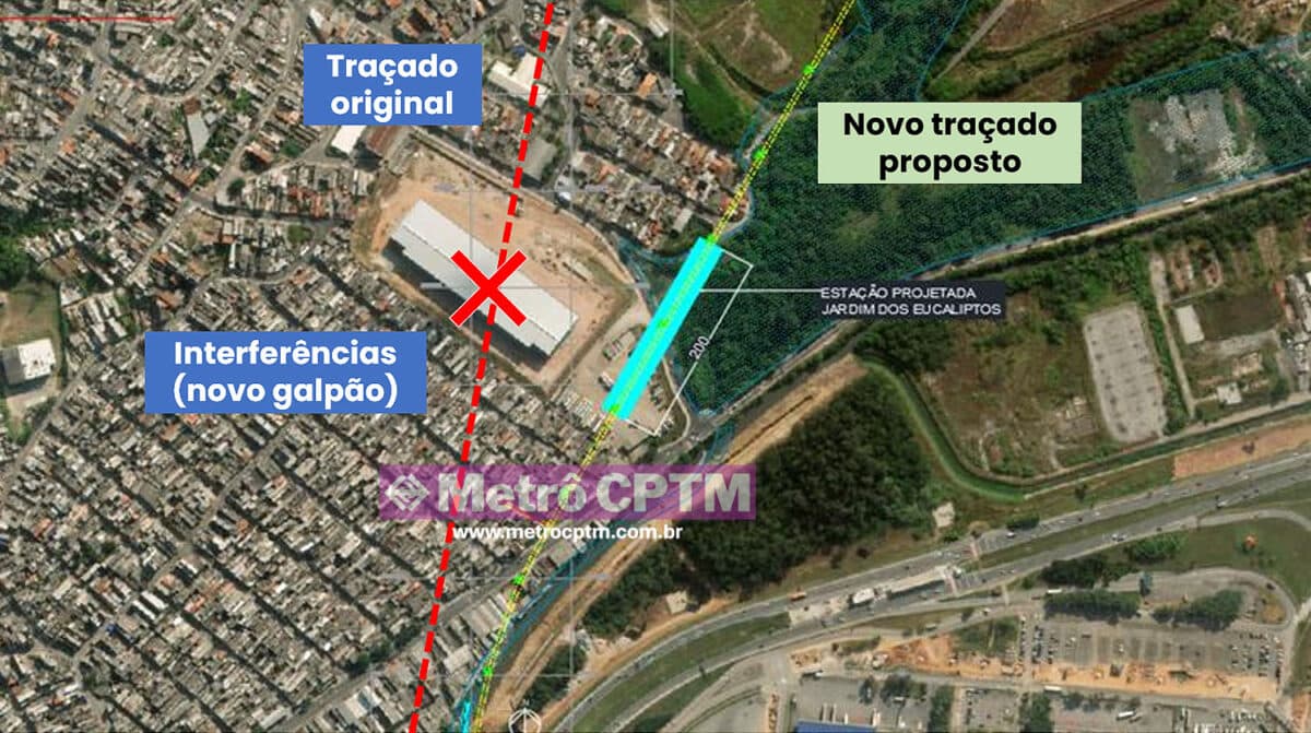 Alternativa para a futura estação Jardim dos Eucaliptos