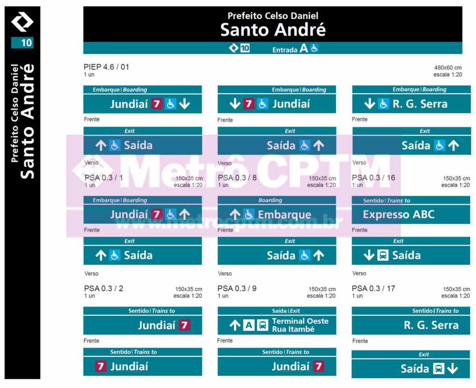 Nova comunicação visual da estação Santo André