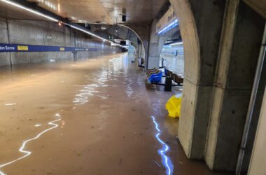 Estação Jardim São Paulo completamente inundada (Reprodução/Redes Sociais)