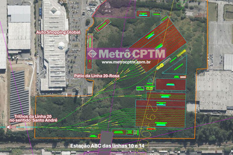 O novo pátio da Linha 20-Rosa em Santo André